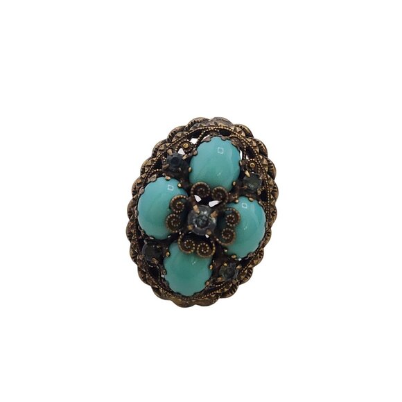 Vintage Wonderful Possibly Czech Glass Adjustable Ring (A3490)